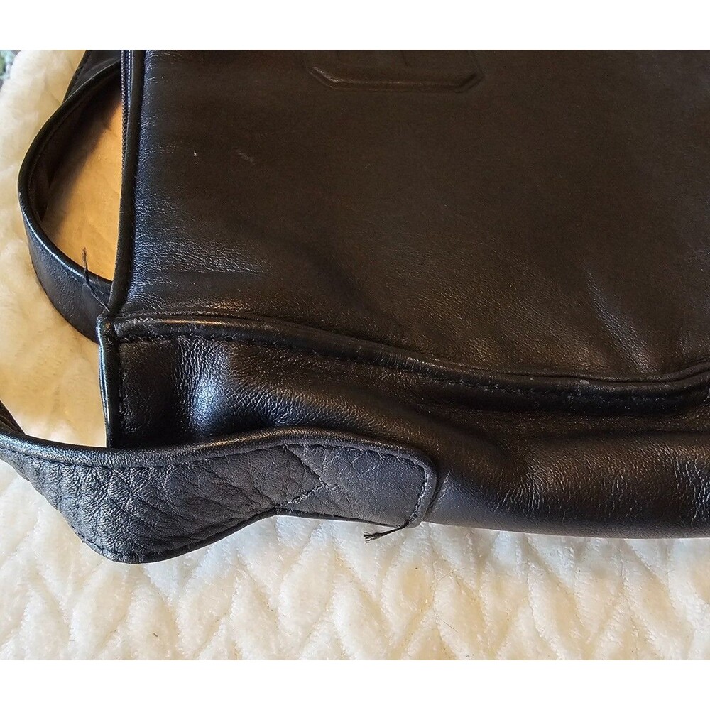 Vintage Fred Hayman Beverly Hills Black Leather, red interior, shoulder bag - Picture 3 of 10
